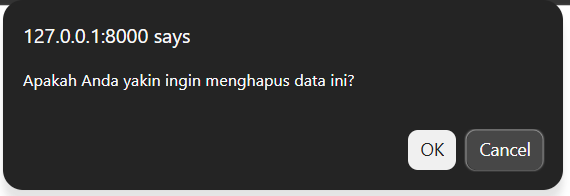 Konfirmasi hapus data mahasiswa